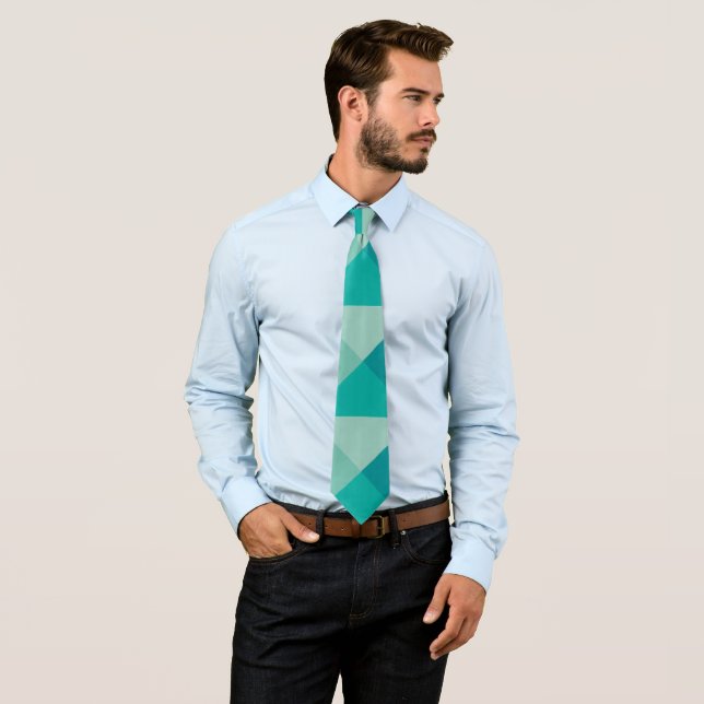 Turquoise Pyramids  Neck Tie (In Situ)