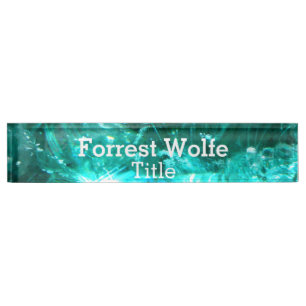Turquoise quartz mineral nature crystal desk name plate