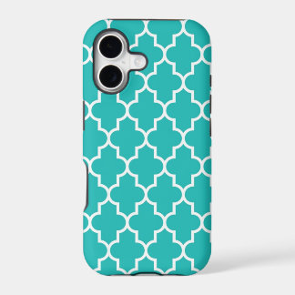 Turquoise Quatrefoil iPhone 17 Case