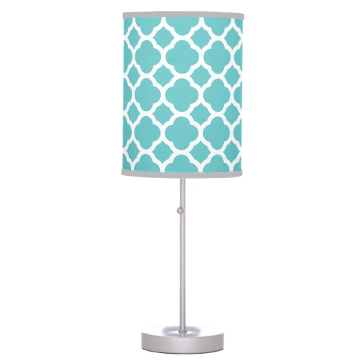 Turquoise Quatrefoil Table Lamp (Front)