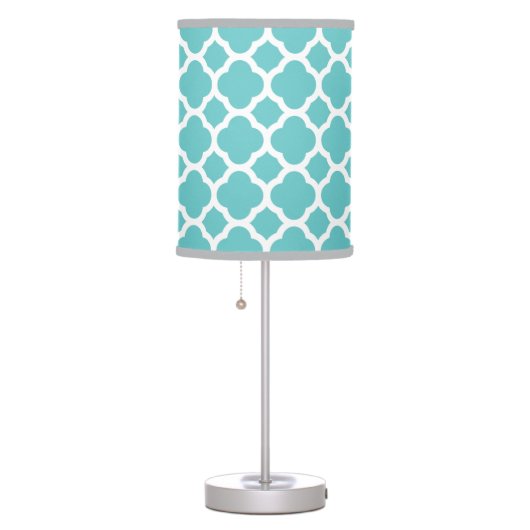 Turquoise Quatrefoil Table Lamp (Right)