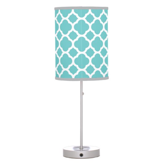 Turquoise Quatrefoil Table Lamp (Back)