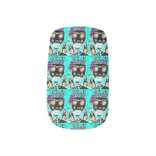 Turquoise Queen Sugar Skull Angel Minx Nails Nail Wraps