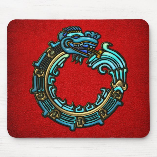 Turquoise Quetzalcoatl Mouse Pad (Front)