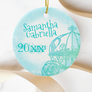 Turquoise Quinceanera Keepsake Christmas Ornament