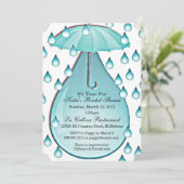 Turquoise Raindrops Bridal Shower Invitation (Standing Front)