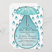 Turquoise Raindrops Bridal Shower Invitation (Front/Back)