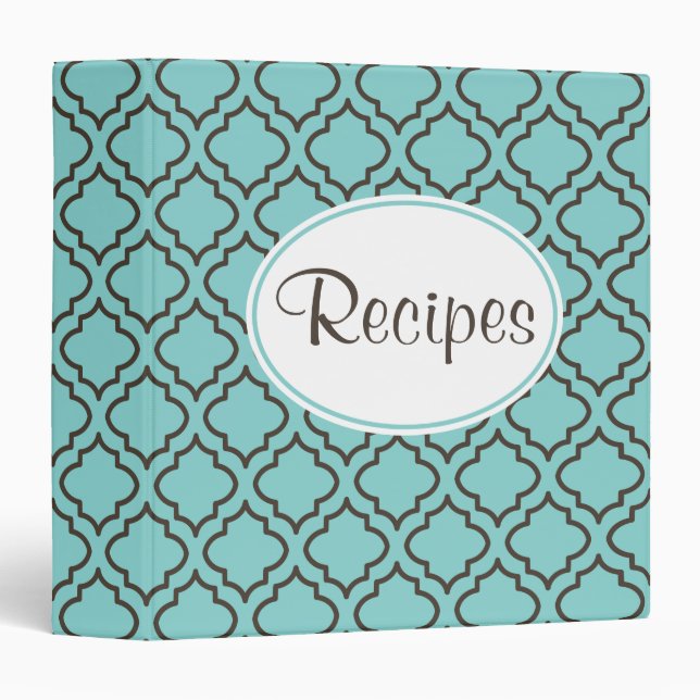Turquoise Recipe Binder (Front/Spine)