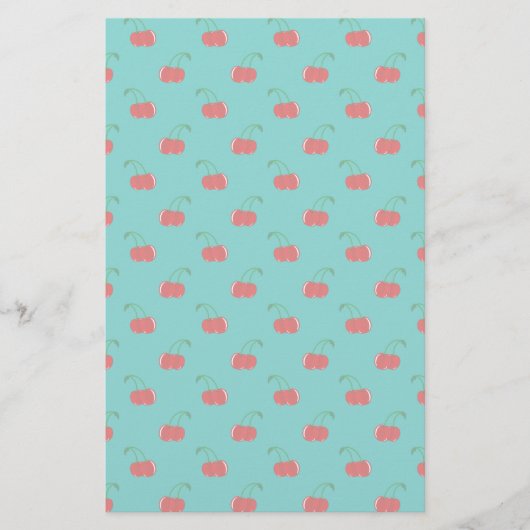 Turquoise red cherry pattern (Front)
