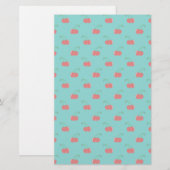 Turquoise red cherry pattern (Front/Back)