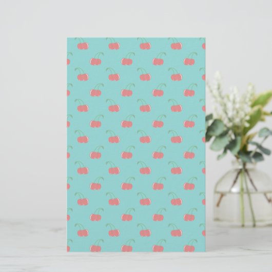 Turquoise red cherry pattern (Standing Front)