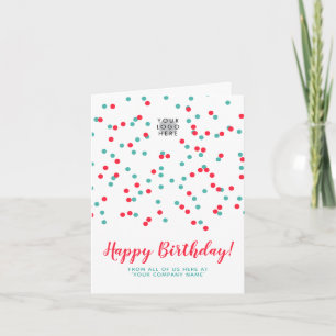 Turquoise Red Confetti SVG Happy Birthday Logo Card