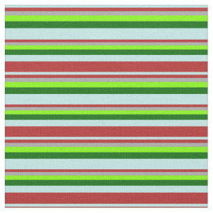 Turquoise, Red, Dark Gray, Chartreuse & Dark Green Fabric