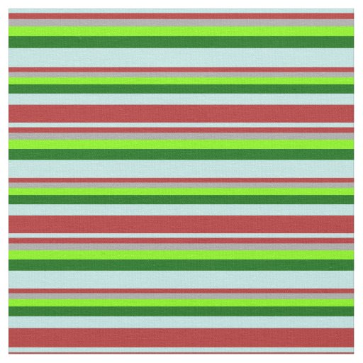 Turquoise, Red, Dark Gray, Chartreuse & Dark Green Fabric