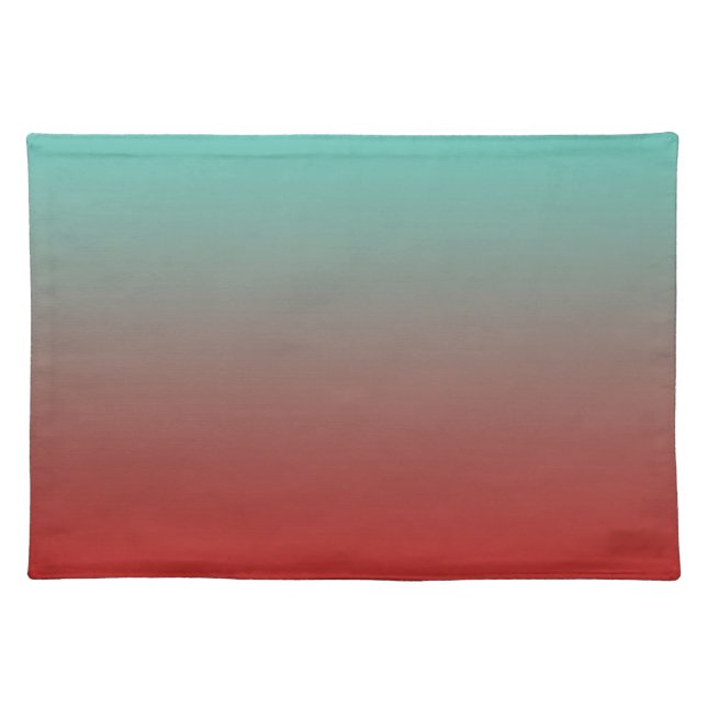 Turquoise Red Ombre Placemat (Front)
