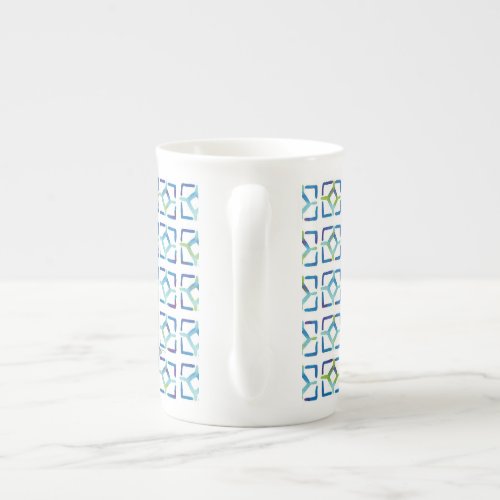 Turquoise reflections bone china mug