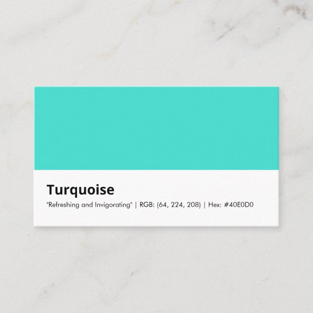 Private: Turquoise | “Refreshing and Invigorating” | Color Business Card