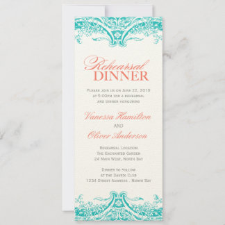 Turquoise Rehearsal Dinner Invitation