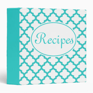 Turquoise Retro Kitchen Recipe Binder Gift