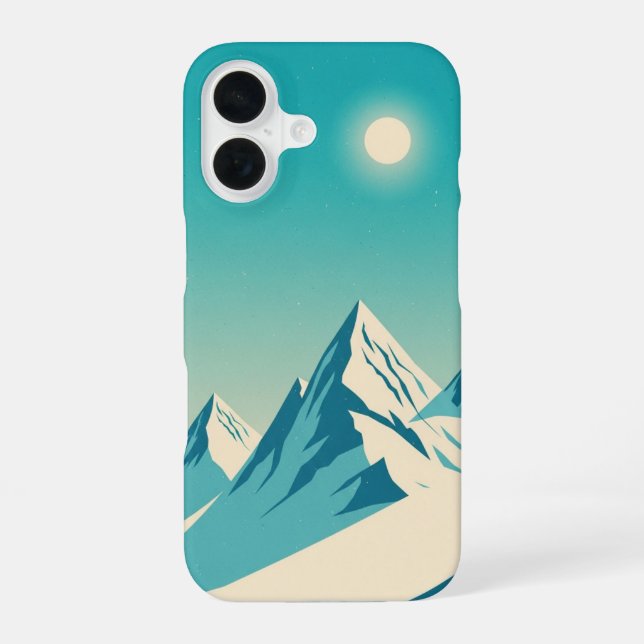 Turquoise Retro Peaks iPhone Case (Back)