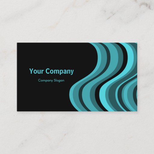 Customizable Turquoise Retro Wave Business Card Template