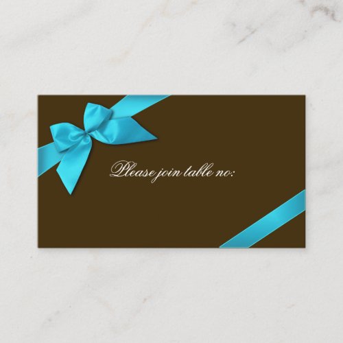 Turquoise Ribbon Guest Table Place Card Business Card