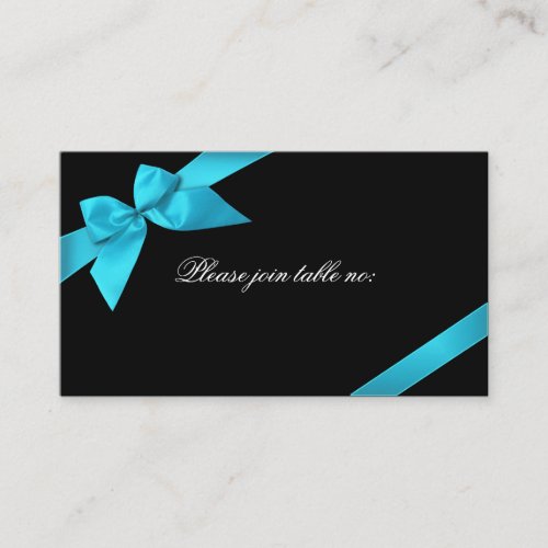 Turquoise Ribbon Guest Table Place Card Business Card Template