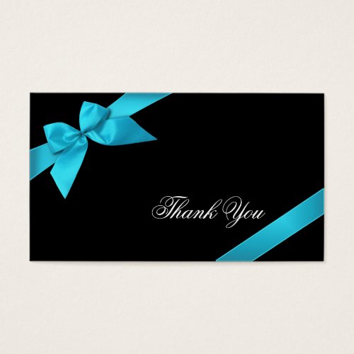 Turquoise Ribbon Thank You Minicard Business Card Template
