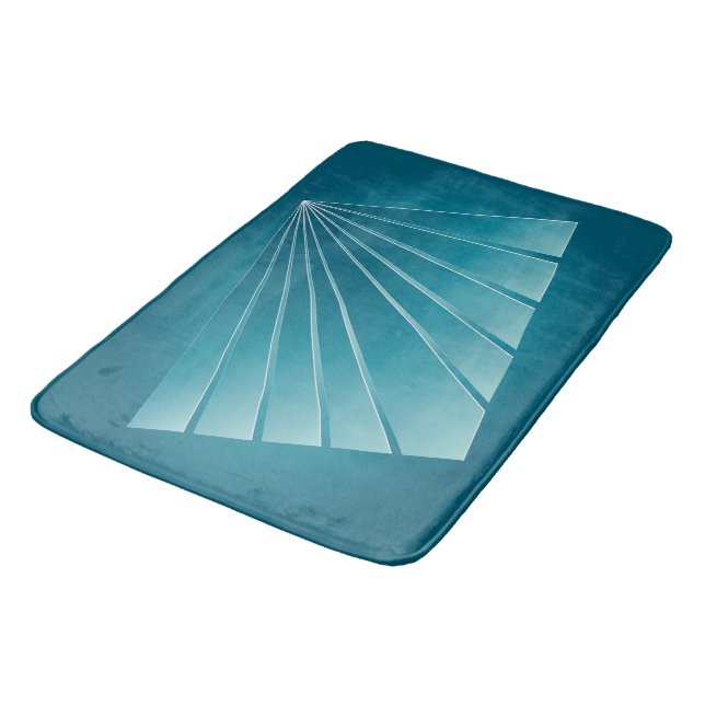 Turquoise ribbons bath mat (Angled)