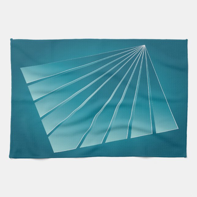 Turquoise ribbons kitchen towel (Horizontal)