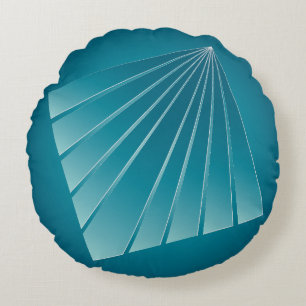 Turquoise ribbons round pillow