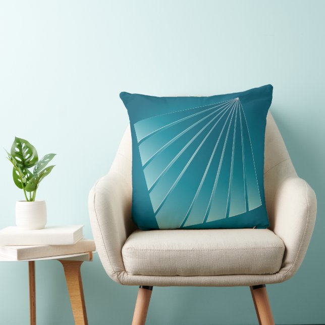 Turquoise ribbons throw pillow (Chair)
