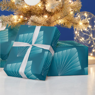 Turquoise ribbons wrapping paper