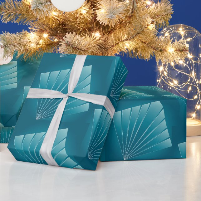 Turquoise ribbons wrapping paper (Holidays)