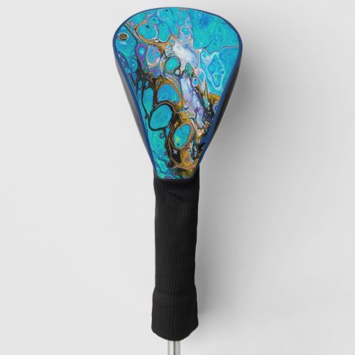 Turquoise River water and stones abstract art Golf Head Cover