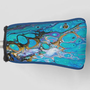 Turquoise River water and stones abstract art Golf Head Cover