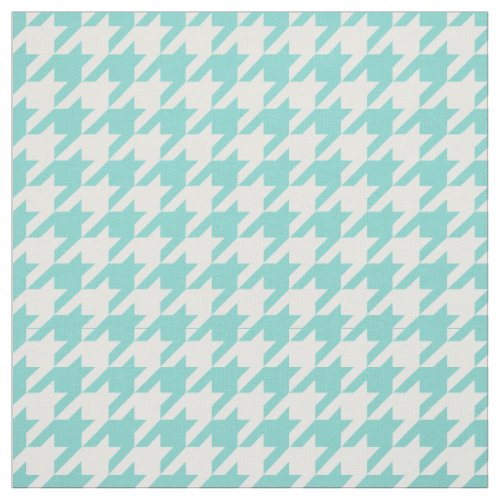 Turquoise Robin Egg White Houndstooth Pattern 2M Fabric