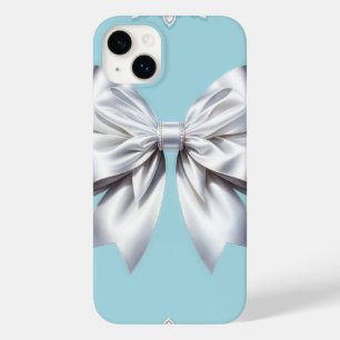Turquoise Robin's Egg Blue Big White Bow Bridal Case-Mate iPhone 14 Plus Case