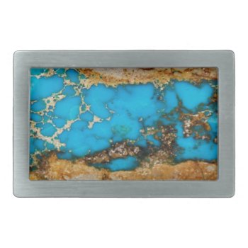 Turquoise Rock 1 Rectangular Belt Buckle by electrosky at Zazzle