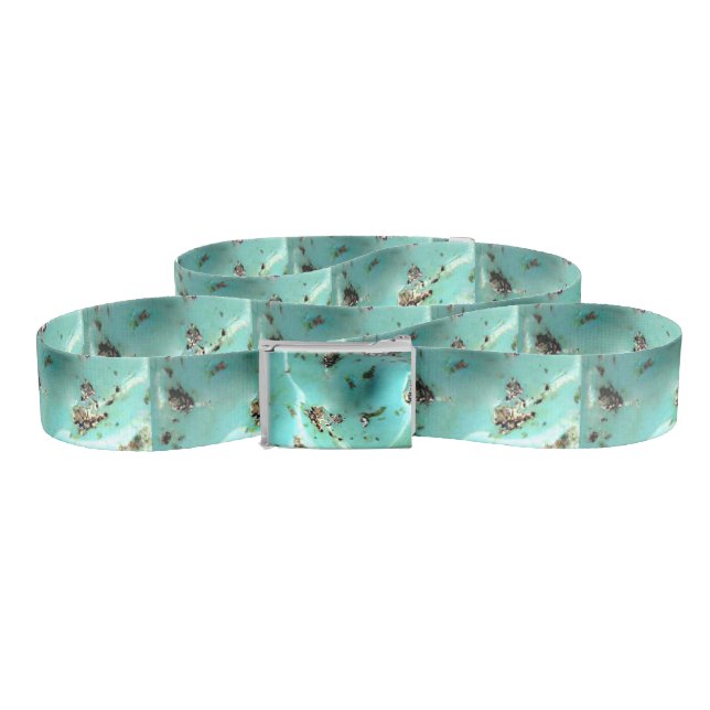 Turquoise Rock Gemstone Stone Blue Green Belt (Zig-Zag)