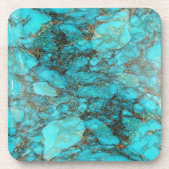 Turquoise Rock Gift Beverage Coaster (Front)