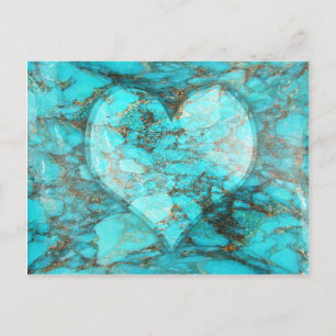 Turquoise Rock Heart Postcard