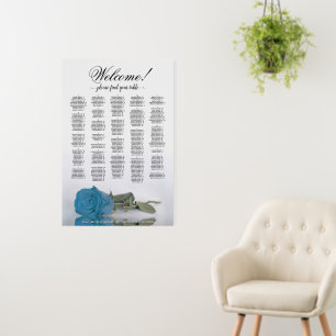Turquoise Rose Alphabetical Seating Chart Welcome Foam Board