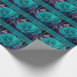 Turquoise Rose Flower Personalized Wrapping Paper