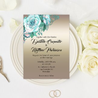 Turquoise Roses and Golden Elegance Wedding
