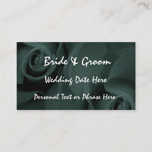 TURQUOISE Roses Reminder Insert WEDDING Invitation (Front)