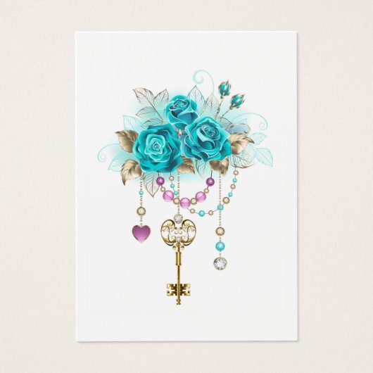 Turquoise Roses with Keys (Front)