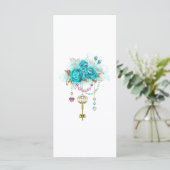 Turquoise Roses with Keys (Standing Front)