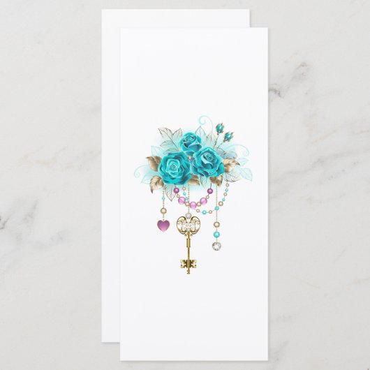 Turquoise Roses with Keys (Front/Back)
