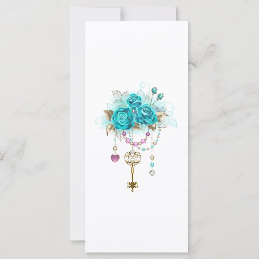 Turquoise Roses with Keys (Front)